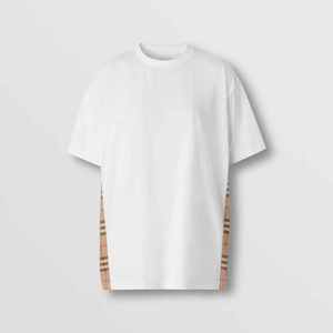 2026 Luxury Casual Fashion 100% Cotton Bur berry Vintage Check Design Oversize Short-Sleeved T-<b>Shirt</b> for Men - Product Image 1
