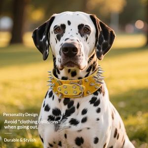 Nouveaux produits pour animaux de compagnie : Collier pour chien agressif en PU à rivets, anti-morsure, courbé et élargi, motif crocodile, avec boucle métallique - Product Image 3