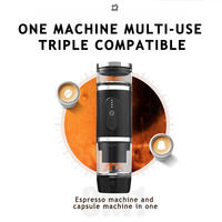 Machine à café expresso automatique sans fil rechargeable avec mousseur à lait chauffant pour l'extérieur, le bureau et la maison
