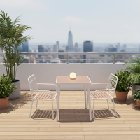 Ensemble table et chaises de balcon Iron Homestay, résistant à l'eau et au soleil, pour cour, jardin, hôtel, usage extérieur