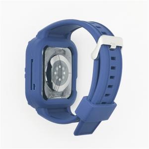 Compatible avec Apple Watch Series 7, 6, 5, 4, 3, 2, 1, SE, bracelet en silicone sport, étui intégré en silicone + bracelet - Product Image 1