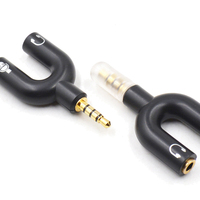 Adaptateur audio en PVC plaqué or en forme de U, répartiteur casque-micro pour haut-parleur et ordinateur, en stock