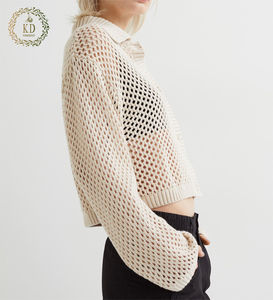 Pull <span class=keywords><strong>Cardigan</strong></span> en <span class=keywords><strong>maille</strong></span> à col creux, fabricant de tricots KD personnalisé - Product Image 4