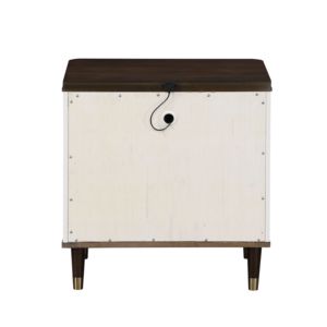 Comodino Bianco e Marrone a 2 Cassetti con Porta USB - Product Image 6
