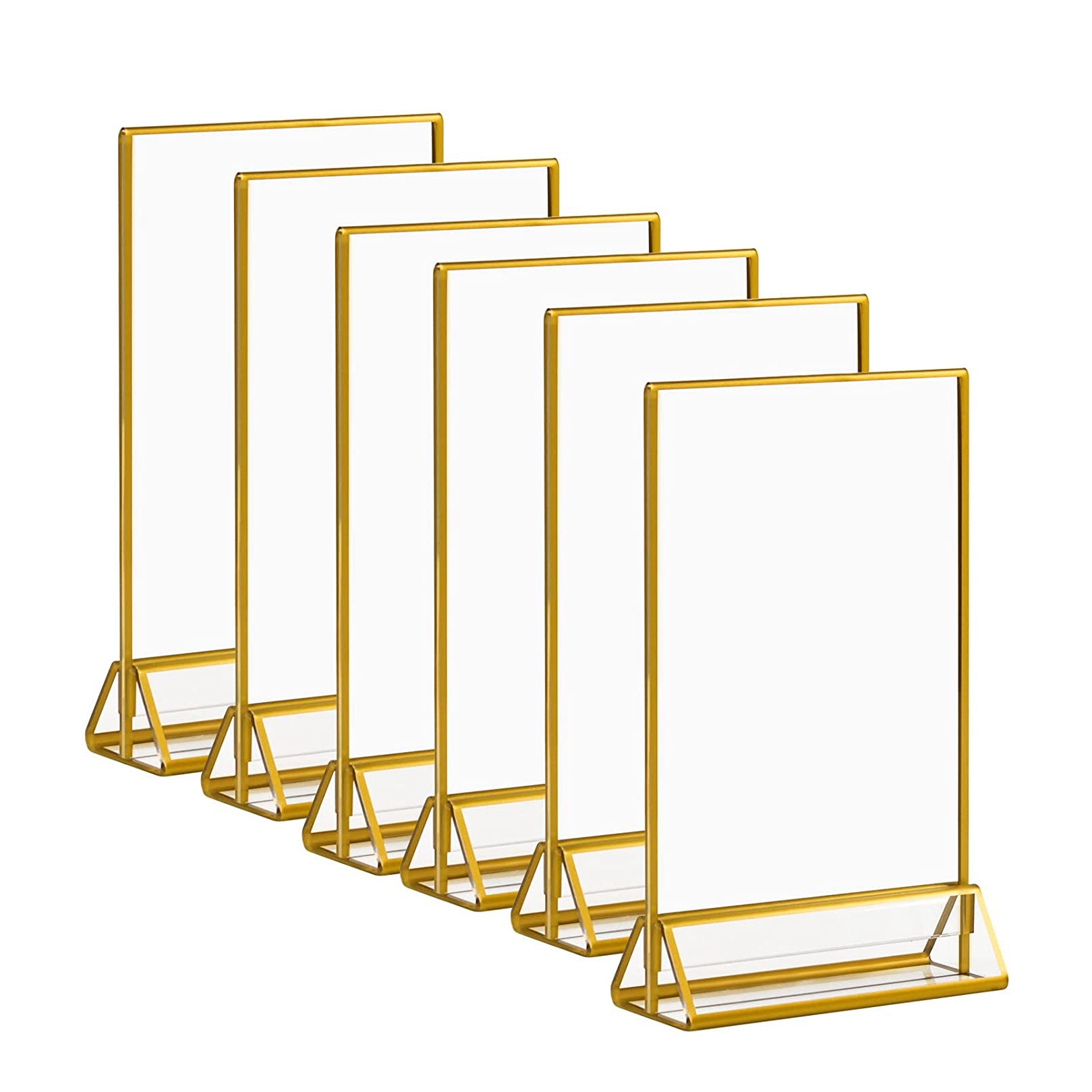 Climberty® 3Pcs Acrylic Sign Holder With Wood Base Wooden Sign Holder, 5x7 Inch Clear Acrylic - View #12