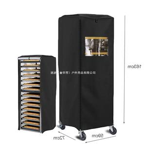 Funda para estante de pan con ventana, 210D, recubierta de plata, impermeable, negra, a prueba de polvo, para cocina, conservación de la frescura, cierre con cremallera - Product Image 3