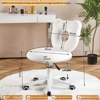 Beurre vent rond maquillage chaise chambre agneau velours moderne simple commode tabouret maison dos pouf tabouret papillon chaise