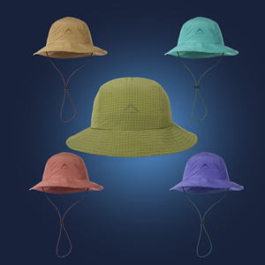 Gorras de Pesca y Senderismo Plegables Impermeables Unisex para Niños con Cordón, Bordado Personalizado, Diseño a Cuadros para Exteriores - Product Image 2