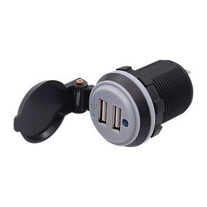 Caricatore <span class=keywords><strong>USB</strong></span> Doppio 5V 48A per Auto, Moto, Bici Elettrica, Modifica <span class=keywords><strong>Accendisigari</strong></span>, con Coperchio Impermeabile per Telefono - Product Image 3