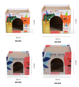 2 in 1 <span class=keywords><strong>Cat</strong></span> Play House Wellpappe Scratcher Box für zwei Katzen schlafen - Product Image 6