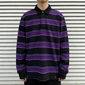 Maillot de rugby rétro personnalisé à rayures, en coton lourd, manches longues, polo décontracté, <span class=keywords><strong>streetwear</strong></span>, maillot de rugby pour <span class=keywords><strong>homme</strong></span> - Product Image 4