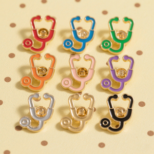 Produttore personalizzato antico carino morbido duro Medico Design in metallo spilla stetoscopio Medico Medico infermiere per spilla da risvolto macchina Ena - Product Image 5