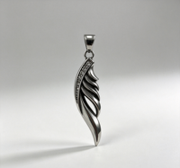 Collier pendentif ailes d'ange en diamant avec chaîne en titane style bambou pour homme et femme, cadeau rétro
