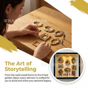 DIY Mini Museum Silhouette Box <b>Gold</b> Wood <b>Frame</b> Vintage Handmade Photo Display Shadow Box - Product Image 1