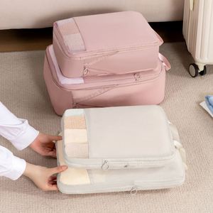 New Polyester Memory Cloth Compressible Waterproof Travel Storage Bag 2-Piece Set <b>Suitcase</b> Clothing Organizer Zipper Closure - Product Image 2