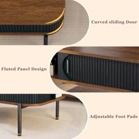 Table basse moderne noire et noyer 39,4 po avec rangement et étagère ouverte – Offre spéciale