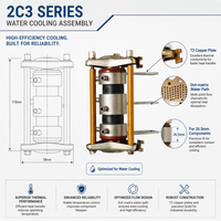 Radiateur à eau pour semi-conducteurs, ensemble de fixation, bloc de refroidissement liquide en cuivre T2, redresseur SCR pour four à induction