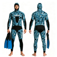 Combinaison de plongée YONSUB 5 mm en néoprène Yamamoto, deux pièces, couleur turquoise, veste à capuche et pantalon à cellules fermées pour la plongée sous-marine et la plongée libre