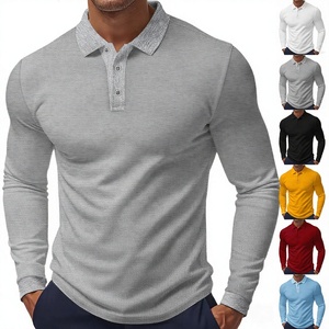 Polo à manches longues pour homme, respirant, tricoté, col classique, décontracté, pour le golf, printemps-automne, vêtement de sport, mode, tenue quotidienne, haut - Product Image 4