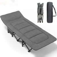 Camping Plage Tente Lit Surdimensionné En Métal Matelas Intérieur Lit Pliant Ménage Portable En Métal Lit De Sieste