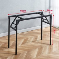 Support de table pliable en métal à double poutre renforcée, pied de table de bureau durable