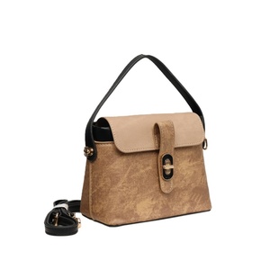 SOMETHING Structured Vintage Designer PU Leather Waterproof Lightweight Box Crossbody Satchel Bag Removable Strap <b>Small</b> Capacity - Product Image 3
