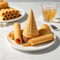 Poudre Préparée pour Gaufrette et Cornet de Glace Halal 1KG, Emballage en Sac, Commerciale en Gros, pour Machine à Cornets de Glace