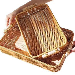 <span class=keywords><strong>Cesta</strong></span> Hexagonal Moderna de Mimbre PP con Asas, Bandeja para Pan, Café y <span class=keywords><strong>Desayuno</strong></span>, Bandeja de Servicio para Restaurante, Decoración del Hogar, Almacenamiento de Cocina - Product Image 1