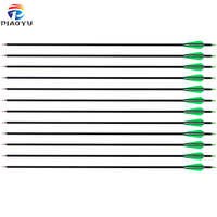 Flèches d'entraînement en carbone PIAOYU de 31,5 pouces, spine 600, pointe de flèche en acier carbone remplaçable et rotative, lot de 12 pour arc recurve