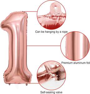 Decorazioni Boho per il Primo Compleanno delle Bambine Palloncini Rosa Antico Oro Rosa Bianco con Numero <span class=keywords><strong>1</strong></span> di 40 Pollici per il Primo Compleanno - Product Image 4