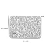 INTODIY Moule en silicone pour résine, motif feuille de fleur pleine page, pour pendentifs, porte-clés, boucles d'oreilles et bijoux, thème arbre et forêt, pour technique de coulée de résine