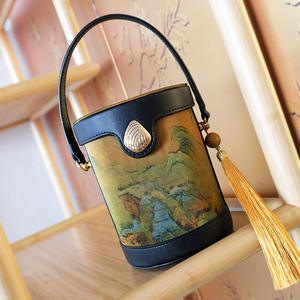 Sac seau rigide en fil de soie Xiangyun avec petite pampille, style chinois, collection Printemps <span class=keywords><strong>2022</strong></span>, sac à main, bandoulière, sac à l'épaule pour femme - Product Image 2