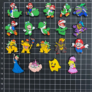 Venta al por mayor de dijes de PVC de dibujos animados Super Bro, accesorios para zapatos de <span class=keywords><strong>Mario</strong></span>, Yoshi y <span class=keywords><strong>Bowser</strong></span>, para decoración de zuecos y sandalias - Product Image 3