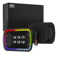Nouveaux projecteurs de conduite bicolores blanc et jaune avec éclairage RGB universel pour camion, voiture, chariot élévateur, carré, 6 lumières, 9-36V, 16,6W