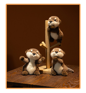 Peluche de nutria suave, juguete de animal simulado, compañero para dormir, cojín, recuerdo de máquina de garras, llavero unisex - Product Image 2