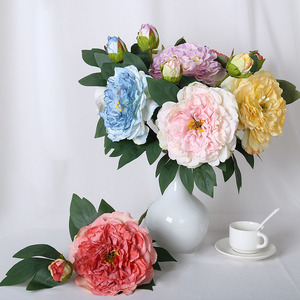 Bouquet de pivoines en soie à bords brûlés, fleurs artificielles pour la décoration de mariage, la décoration de la maison et les accessoires photo - Product Image 6