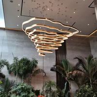 Lustre en aluminium à LED de conception unique inspiré des montagnes, style nordique moderne, projet personnalisé, indice de protection IP65, dimmable, Ra90, angle de faisceau de 360°