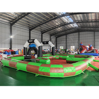 Piste de course gonflable pour karting interactif pour enfants certifiée CE, arène de voitures tamponneuses, centre de jeux en PVC de qualité commerciale
