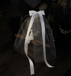 All'ingrosso della fabbrica di moda morbida maglia da sposa veli accessori per capelli da sposa bianco nero fiocco veli gioielli per la sposa - Product Image 6