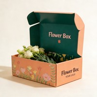 Boîte à fleurs en papier personnalisée avec logo d'usine, boîte cadeau en carton ondulé écologique, boîte d'expédition pour fleurs et plantes en pot
