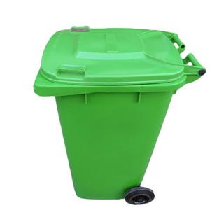 Outdoor Trash Can 120L <b>Plastic</b> Rectangular With Lid And Wheels For Recycling - Product Image 5