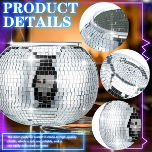 Vente en gros directement <span class=keywords><strong>prix</strong></span> de gros Cool Silver Drink Mosaic Mirror Disco Ball Cup Drinkware seau à <span class=keywords><strong>glace</strong></span> pour enterrement de vie de jeune fille - Product Image 3