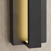 Applique murale extérieure moderne pour jardin, grande lampe murale rustique en verre noir pour hôtel et villa