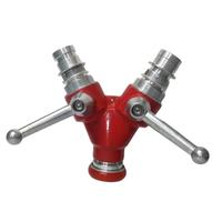 Distributeur d'eau pour hydrant d'incendie en alliage d'aluminium à 2 voies avec raccord flexible Mahcino pour tuyau d'incendie