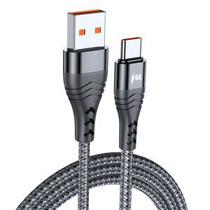 6A TYPE-C Datenkabel 66W Schnell ladung für Huawei Xiaomi Samsung OPPO Handy Geflochtenes Nylon-Ladekabel - Product Image 1