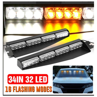 Luz estroboscópica led para salpicadero de coche, luz de advertencia de emergencia, doble color, 32W, CE