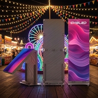 Afficheur LED portable P2.5 avec roues, Wi-Fi sans fil, écran LED pliable pour événements commerciaux et publicité en intérieur