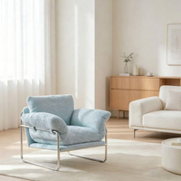 Fauteuil de salon design Bauhaus en cuir premium, style moderne, pour café, fauteuil inclinable décontracté une place