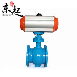Vanne à boisseau sphérique excentrique pneumatique en acier moulé Dongqi PQ640H pour poudres et vapeurs, résistante à l'usure, vanne d'arrêt d'entrée/sortie - Product Image 1