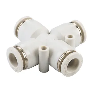 厂家直销塑料四路JPZA系列十字四路白色塑料坚固耐用软管快速连接器